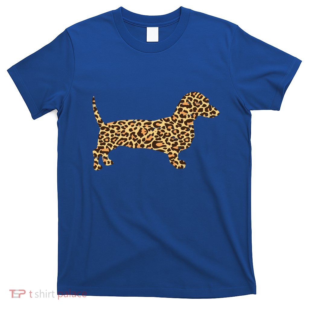 Leopard Print Dachshund Weiner Sausage Dog Girls Gift T-Shirt
