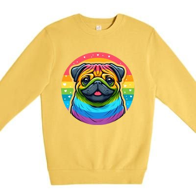 Lgbtq+ Pug Dog Premium Crewneck Sweatshirt