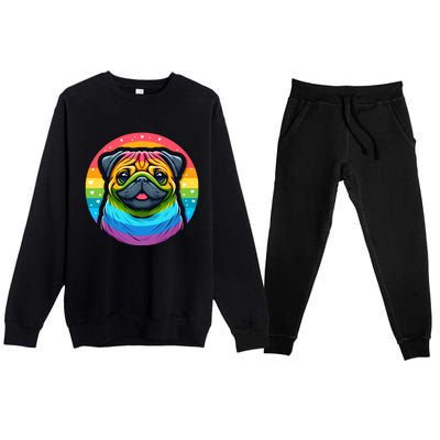 Lgbtq+ Pug Dog Premium Crewneck Sweatsuit Set