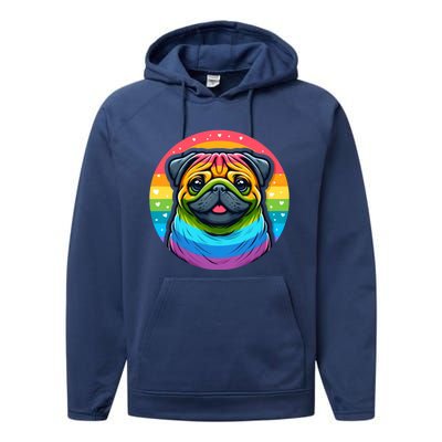 Lgbtq+ Pug Dog Performance Fleece Hoodie