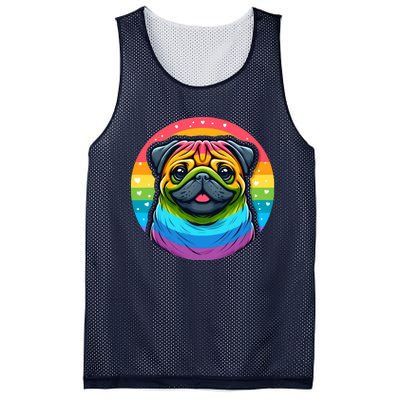 Lgbtq+ Pug Dog Mesh Reversible Basketball Jersey Tank