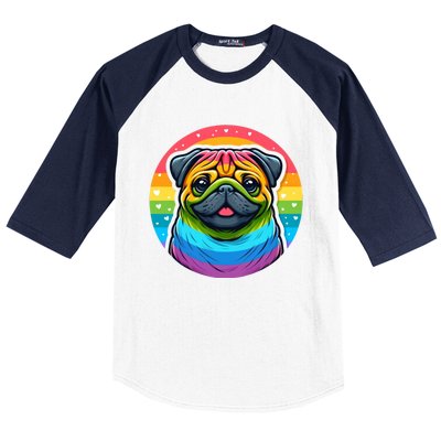 Lgbtq+ Pug Dog Baseball Sleeve Shirt