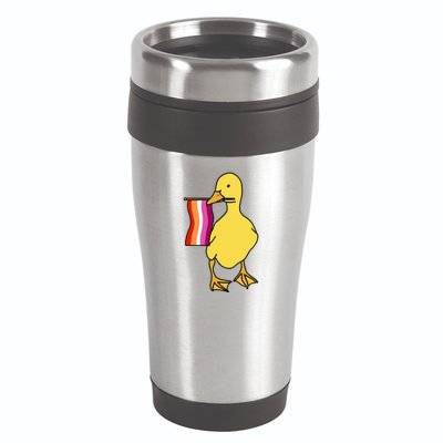 Lesbian Pride Duck Funny Lgbt Pride 16oz Travel Tumbler