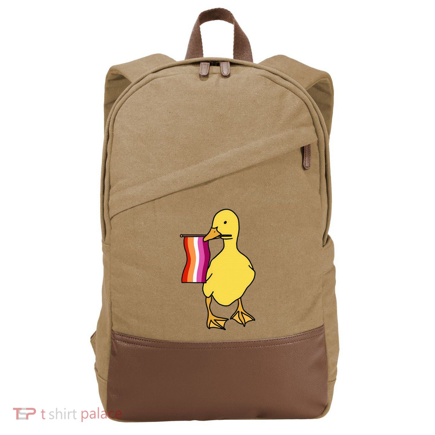 Lesbian Pride Duck Funny Lgbt Pride Cotton Canvas Backpack