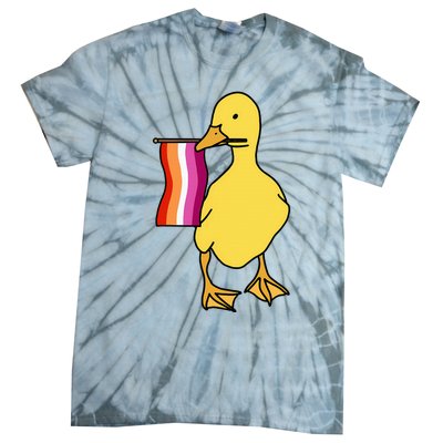 Lesbian Pride Duck Funny Lgbt Pride Tie-Dye T-Shirt