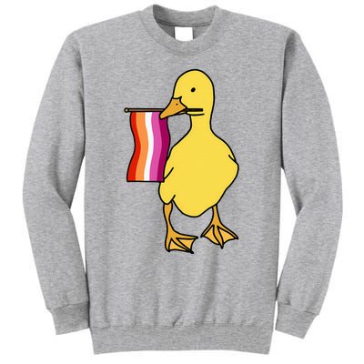 Lesbian Pride Duck Funny Lgbt Pride Tall Sweatshirt