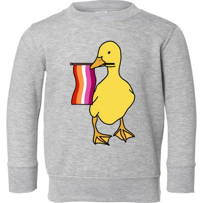 Lesbian Pride Duck Funny Lgbt Pride Toddler Sweatshirt