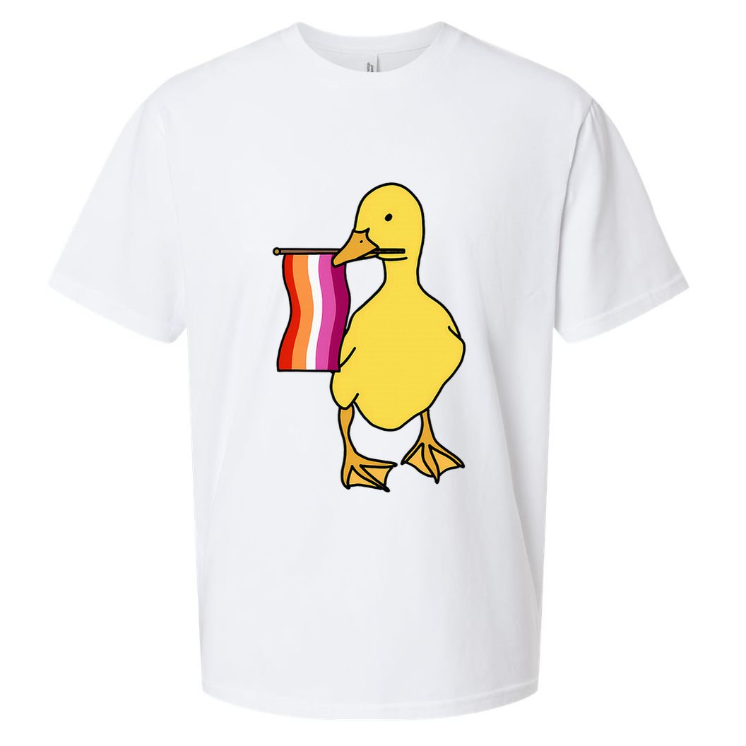 Lesbian Pride Duck Funny Lgbt Pride Sueded Cloud Jersey T-Shirt