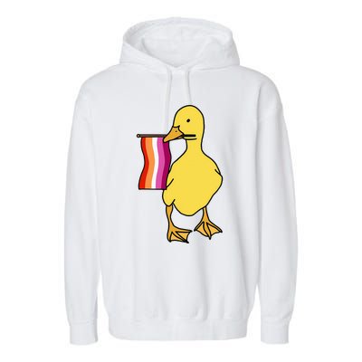Lesbian Pride Duck Funny Lgbt Pride Garment-Dyed Fleece Hoodie
