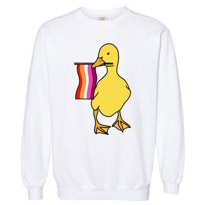 Lesbian Pride Duck Funny Lgbt Pride Garment-Dyed Sweatshirt