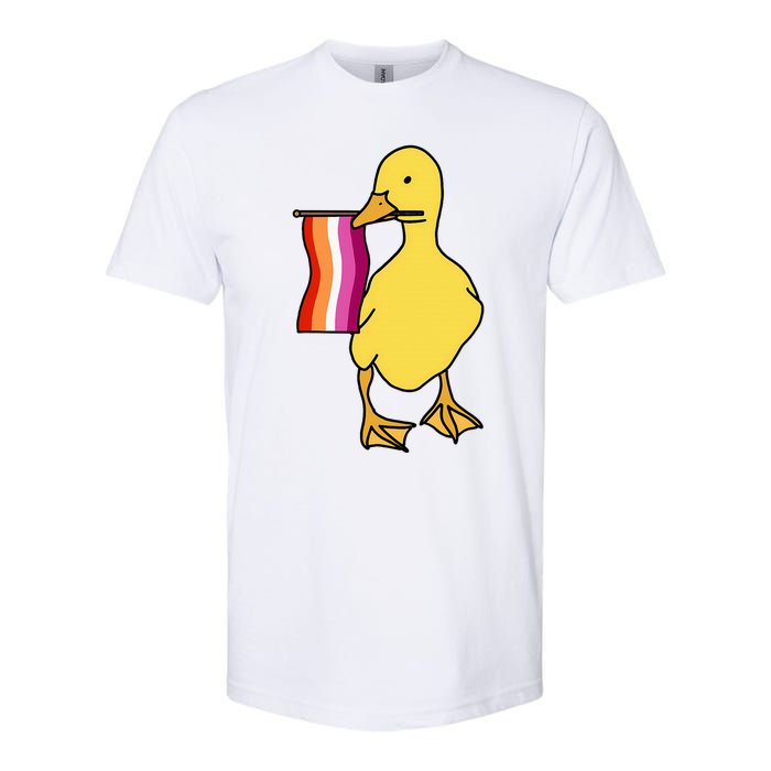 Lesbian Pride Duck Funny Lgbt Pride Softstyle CVC T-Shirt