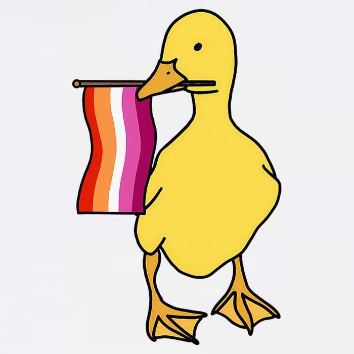 Lesbian Pride Duck Funny Lgbt Pride Cooling Performance Crew T-Shirt