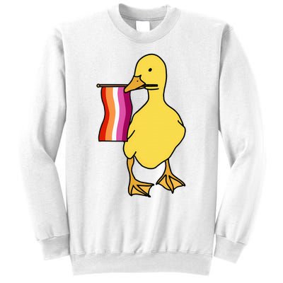 Lesbian Pride Duck Funny Lgbt Pride Sweatshirt