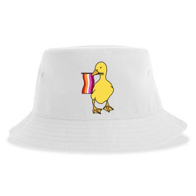 Lesbian Pride Duck Funny Lgbt Pride Sustainable Bucket Hat
