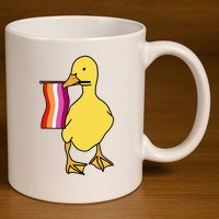 Lesbian Pride Duck Funny Lgbt Pride 11oz C Handle Ceramic Mug