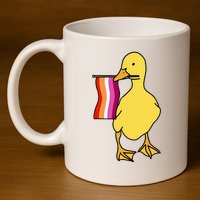 Lesbian Pride Duck Funny Lgbt Pride 11oz C Handle Ceramic Mug