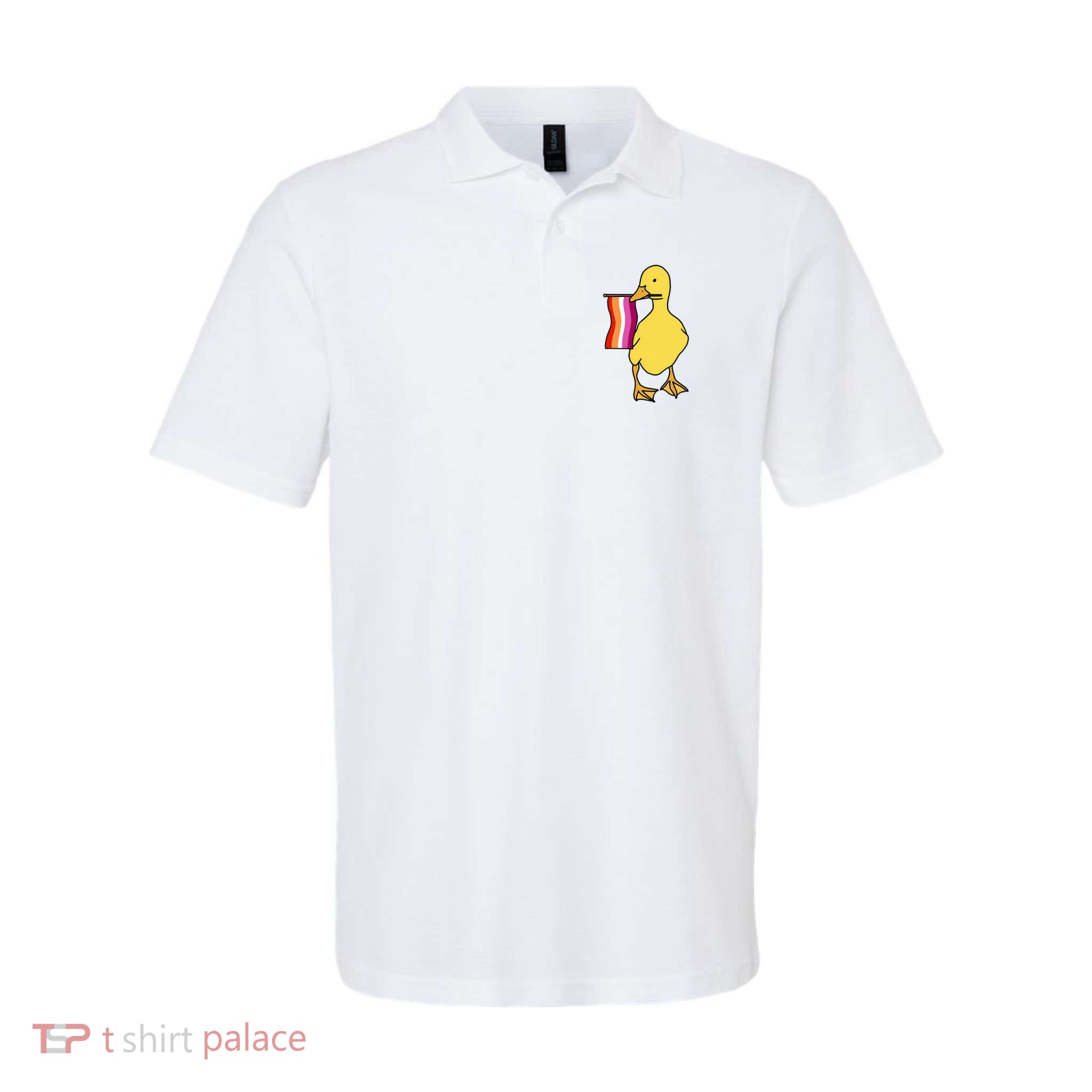 Lesbian Pride Duck Funny Lgbt Pride Polo