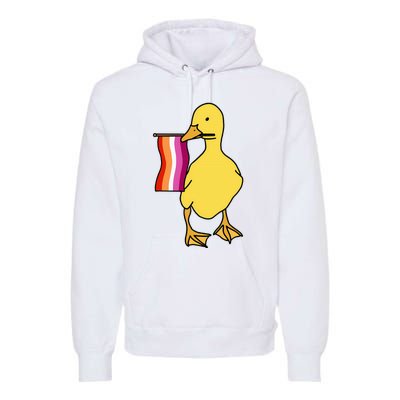 Lesbian Pride Duck Funny Lgbt Pride Premium Hoodie