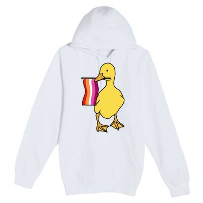 Lesbian Pride Duck Funny Lgbt Pride Premium Pullover Hoodie