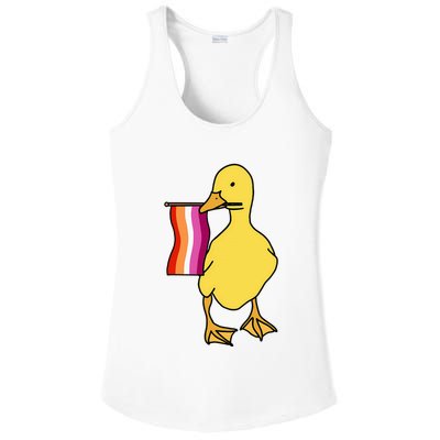 Lesbian Pride Duck Funny Lgbt Pride Ladies PosiCharge Competitor Racerback Tank