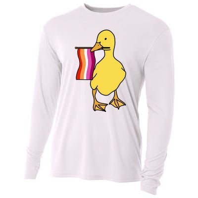 Lesbian Pride Duck Funny Lgbt Pride Cooling Performance Long Sleeve Crew