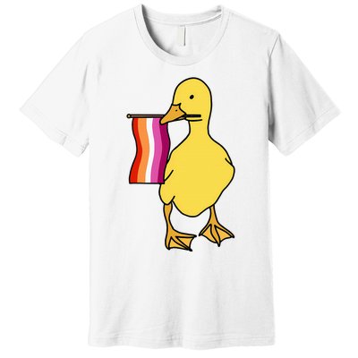 Lesbian Pride Duck Funny Lgbt Pride Premium T-Shirt