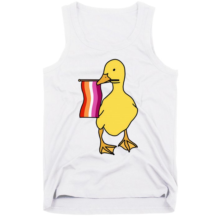 Lesbian Pride Duck Funny Lgbt Pride Tank Top