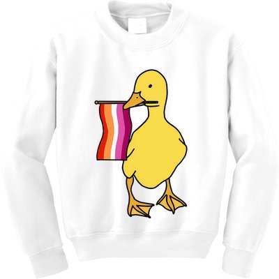 Lesbian Pride Duck Funny Lgbt Pride Kids Sweatshirt