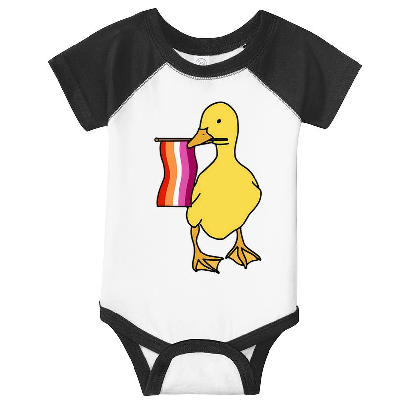 Lesbian Pride Duck Funny Lgbt Pride Infant Baby Jersey Bodysuit