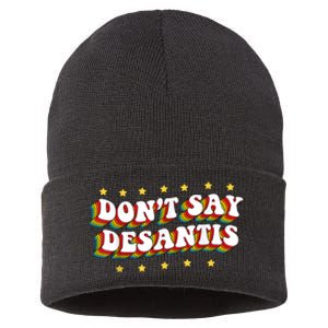 LGBTQ Pride Dont Say DeSantis Florida Say Gay Anti DeSantis Sustainable Knit Beanie