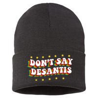 LGBTQ Pride Dont Say DeSantis Florida Say Gay Anti DeSantis Sustainable Knit Beanie