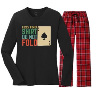 Lucky Poker Do Not Fold Women's Long Sleeve Flannel Pajama Set 