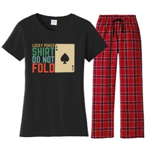 Lucky Poker Do Not Fold Women's Flannel Pajama Set