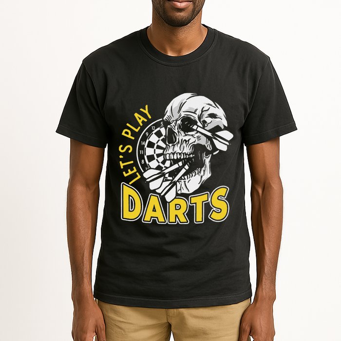 Lets Play Darts Skull Dartboard Arrow Dart Player Team Aim Tall T-Shirt