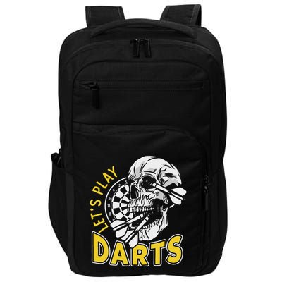 Lets Play Darts Skull Dartboard Arrow Dart Player Team Aim Impact Tech Backpack