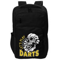 Lets Play Darts Skull Dartboard Arrow Dart Player Team Aim Impact Tech Backpack