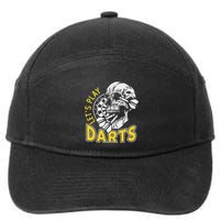 Lets Play Darts Skull Dartboard Arrow Dart Player Team Aim 7-Panel Snapback Hat