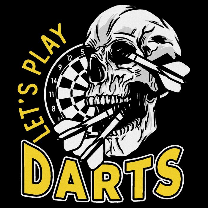 Lets Play Darts Skull Dartboard Arrow Dart Player Team Aim 7-Panel Snapback Hat