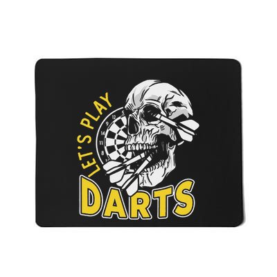 Lets Play Darts Skull Dartboard Arrow Dart Player Team Aim Mousepad