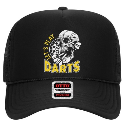 Lets Play Darts Skull Dartboard Arrow Dart Player Team Aim Trucker Hat
