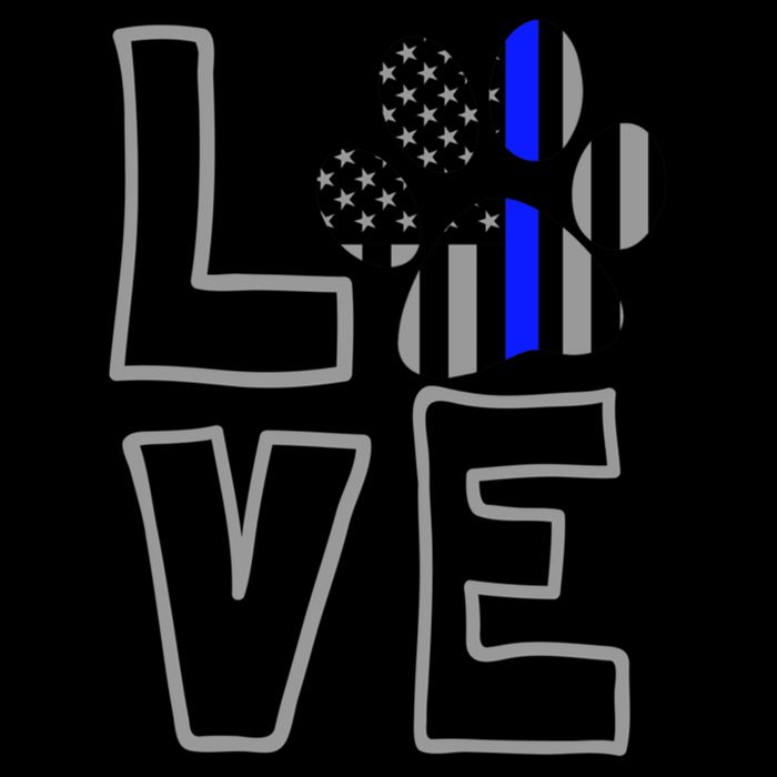 Love Police Dog Paw Print Thin Blue Line K9 Gift Cooling Performance Crew T-Shirt