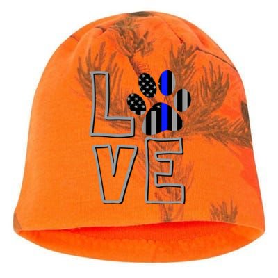 Love Police Dog Paw Print Thin Blue Line K9 Gift Kati - Camo Knit Beanie