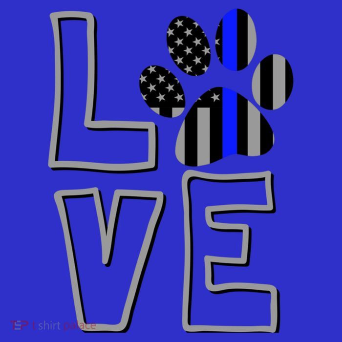 Love Police Dog Paw Print Thin Blue Line K9 Gift Toddler T-Shirt