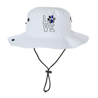 Love Police Dog Paw Print Thin Blue Line K9 Gift Legacy Cool Fit Booney Bucket Hat