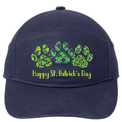 Leopard Printhree Dog Paws Happy Saint Patrick's Day Gift 7-Panel Snapback Hat