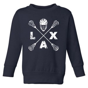 LAX Player Distressed Lacrosse Logo For Lacrosse Lovers Toddler Sweatshirt