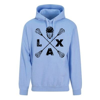 LAX Player Distressed Lacrosse Logo For Lacrosse Lovers Unisex Surf Hoodie