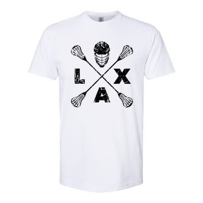 LAX Player Distressed Lacrosse Logo For Lacrosse Lovers Softstyle® CVC T-Shirt