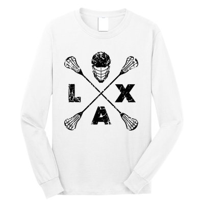 LAX Player Distressed Lacrosse Logo For Lacrosse Lovers Long Sleeve Shirt