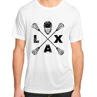 LAX Player Distressed Lacrosse Logo For Lacrosse Lovers Adult ChromaSoft Performance T-Shirt